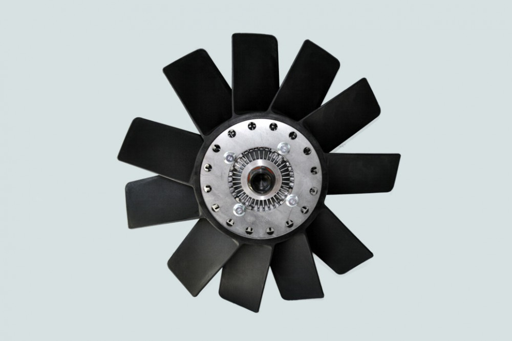 фото крыльчатка вентилятора d-380 в сборе с муфтой на дв.cummins isf2.8 (11лоп) 22035151(560-1308020) 